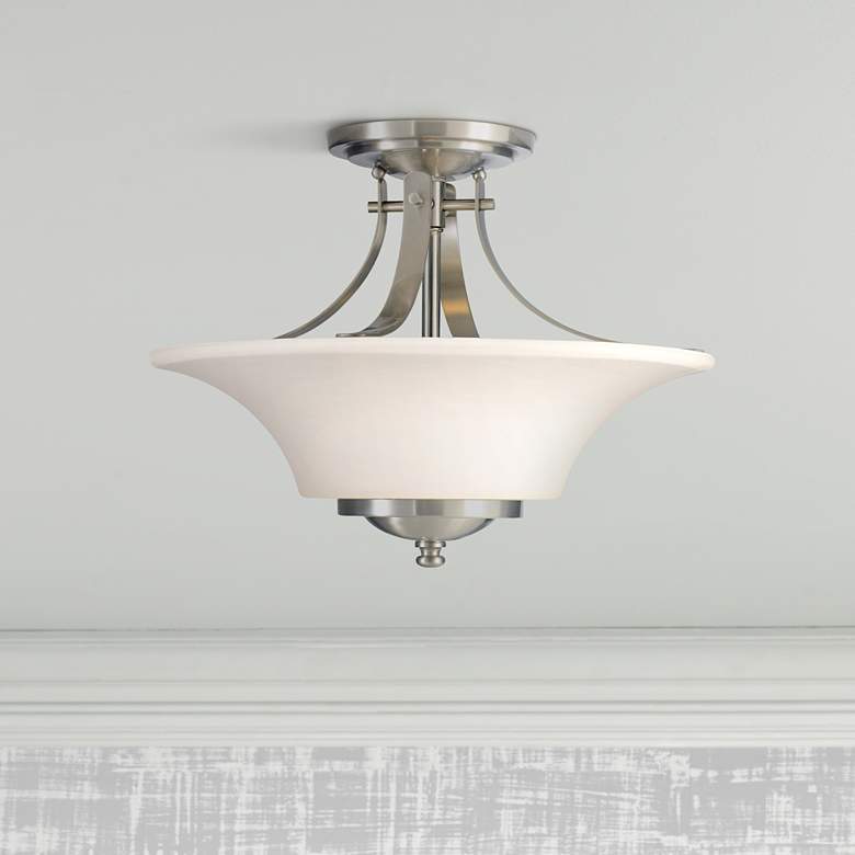 Image 1 Barrington 15" Wide Semi-Flushmount Ceiling Fixture by Feiss