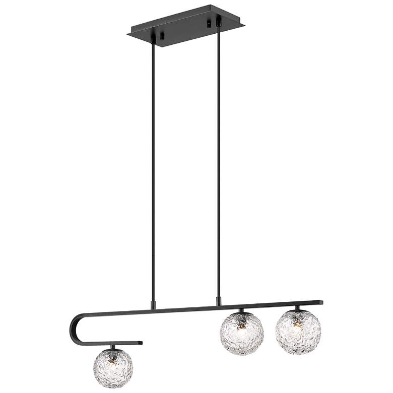 Image 1 Barrington 3 Light 32" Cord Hung Island Light Matte Black