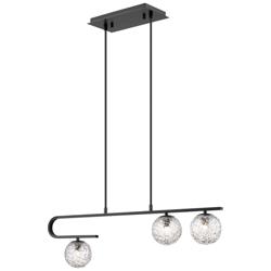 Barrington 3 Light 32" Cord Hung Island Light Matte Black