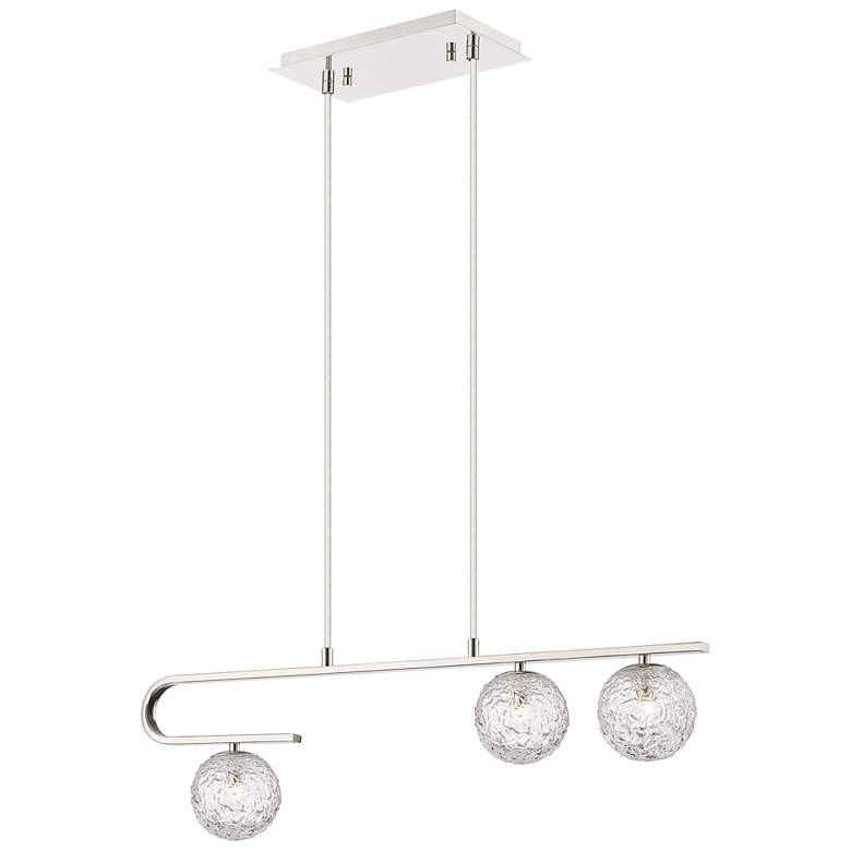 Image 1 Barrington 3 Light 32" Cord Hung Island Light Polished Nickel