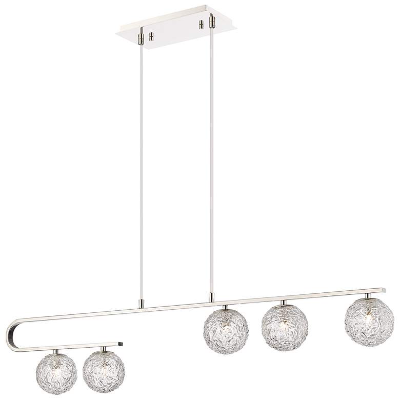 Image 1 Barrington 5 Light 45" Cord Hung Island Light Polished Nickel