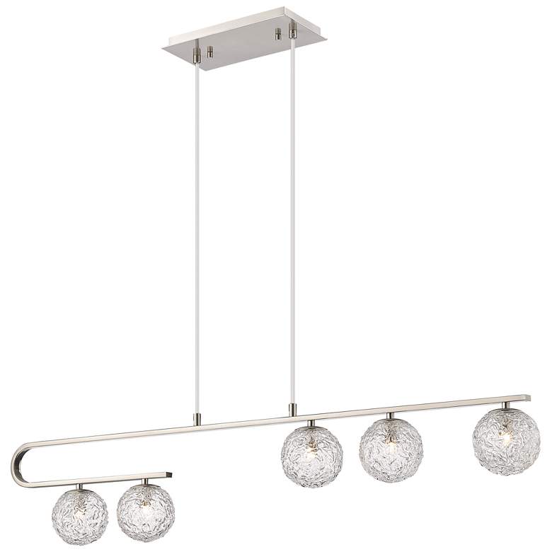 Image 1 Barrington 5 Light 45" Cord Hung Island Light Satin Nickel
