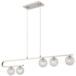 Barrington 5 Light 45" Cord Hung Island Light Satin Nickel