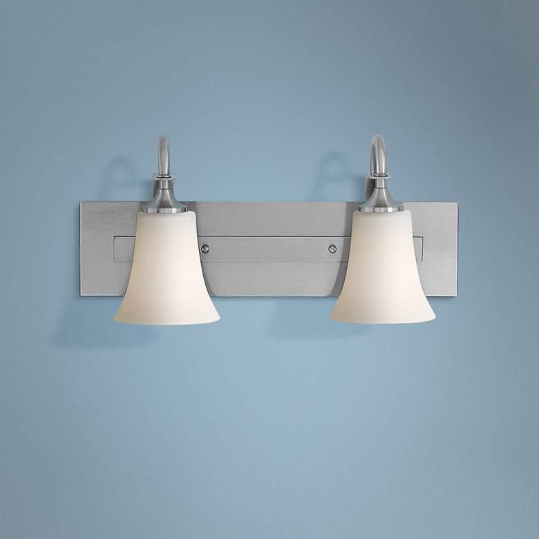 Image 1 Barrington Brushed Steel Two Light Bath Bar