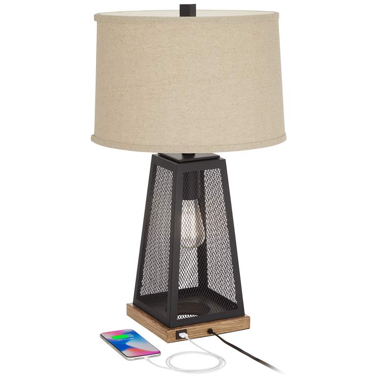 Barris Metal USB Table Lamp with LED Night Light more views
