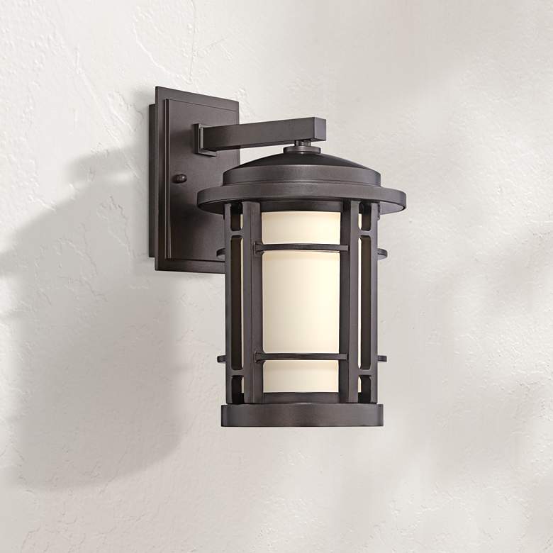 Image 1 Barrister 14 1/2" High Bronze LED Outdoor Wall Light
