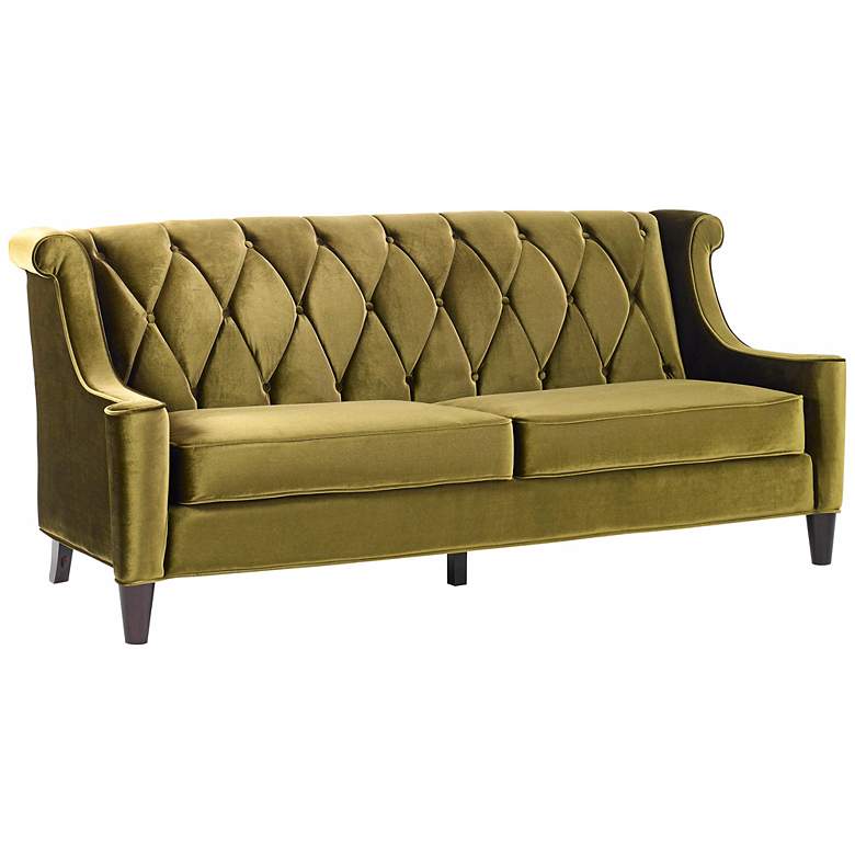 Image 1 Barrister 83 inch Wide Green Velvet Sofa