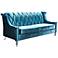 Barrister Crystal Blue Velvet Sofa