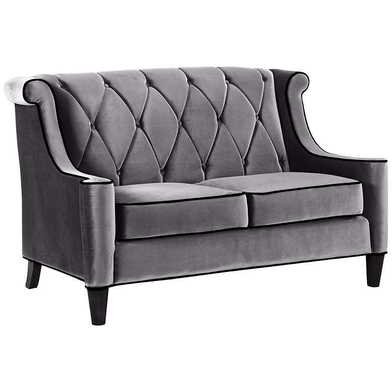 Image 1 Barrister Gray Velvet Love Seat