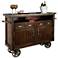 Barrows 52" Wide Rustic Wood Wheeled Wine and Bar Cabinet