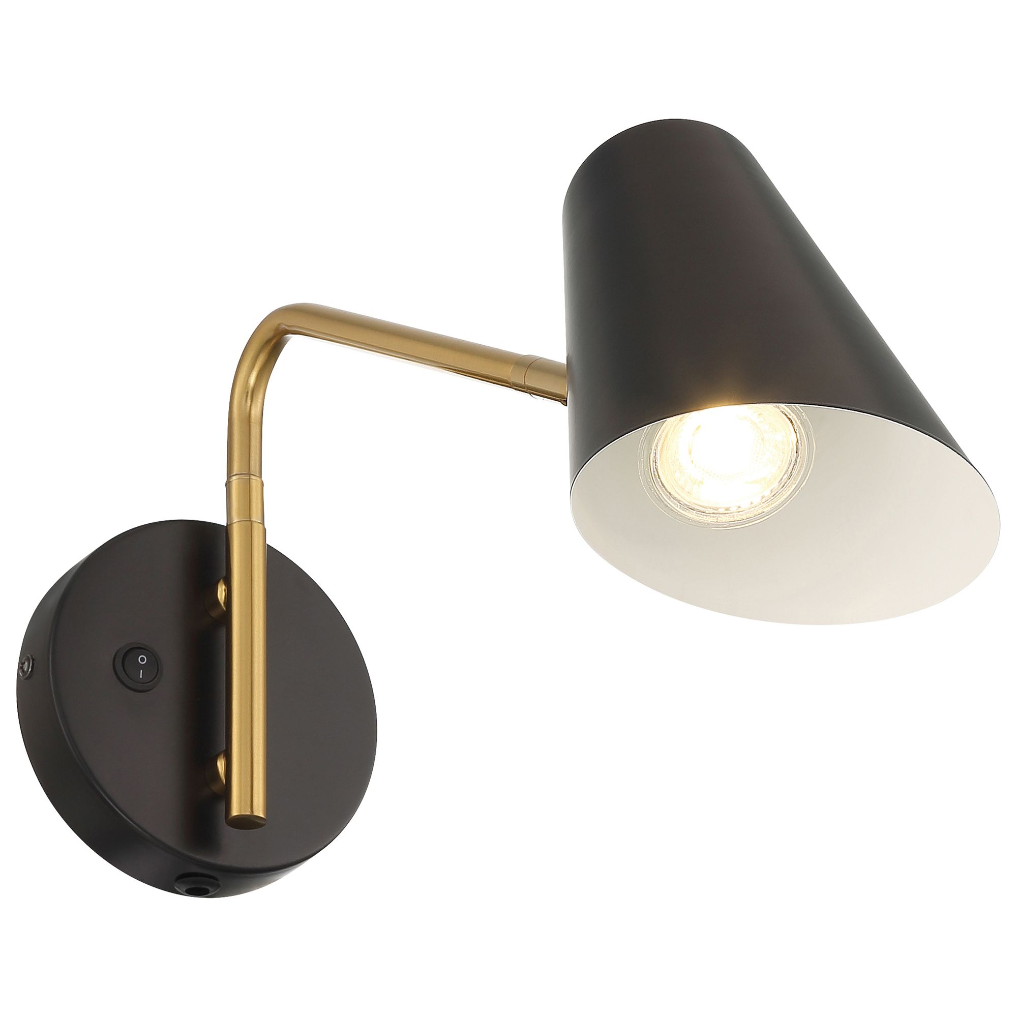 Image 3 Barsa Black and Brass Reading LED Wall Lamp more views