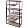 Barsby 37 1/4"W Black and Oak Wood 6-Shelf Etagere Bookcase