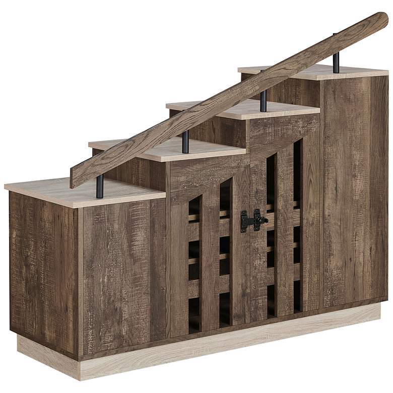 Image 1 Barstead 45 1/2" Wide Reclaimed Oak Staircase Shoe Cabinet