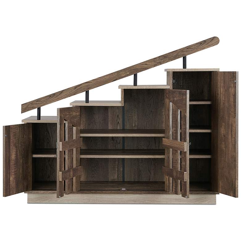 Image 4 Barstead 45 1/2 inch Wide Reclaimed Oak Staircase Shoe Cabinet more views