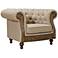 Barstow Tufted Sand and Oak Accent Chair