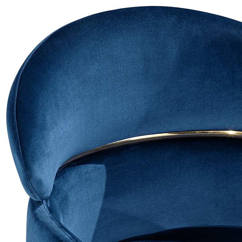 Image 5 Barta 31 3/4 inch High Blue Velvet and Champagne Gold Barstool more views