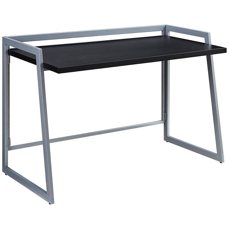 Image 2 Bartina 48" Wide Black Nickel Rectangular Folding Desk