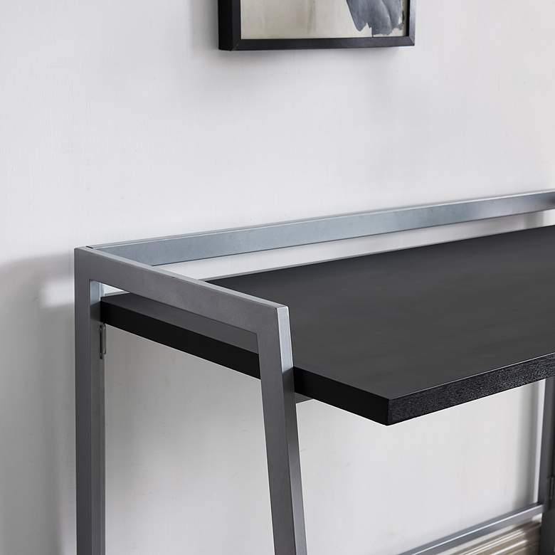 Image 3 Bartina 48 inch Wide Black Nickel Rectangular Folding Desk more views