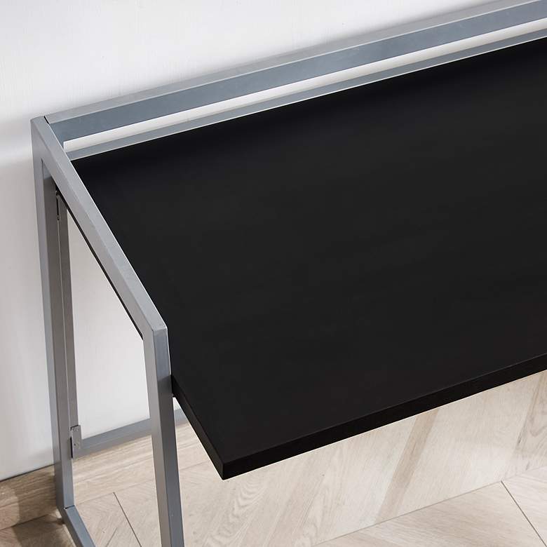 Image 5 Bartina 48 inch Wide Black Nickel Rectangular Folding Desk more views