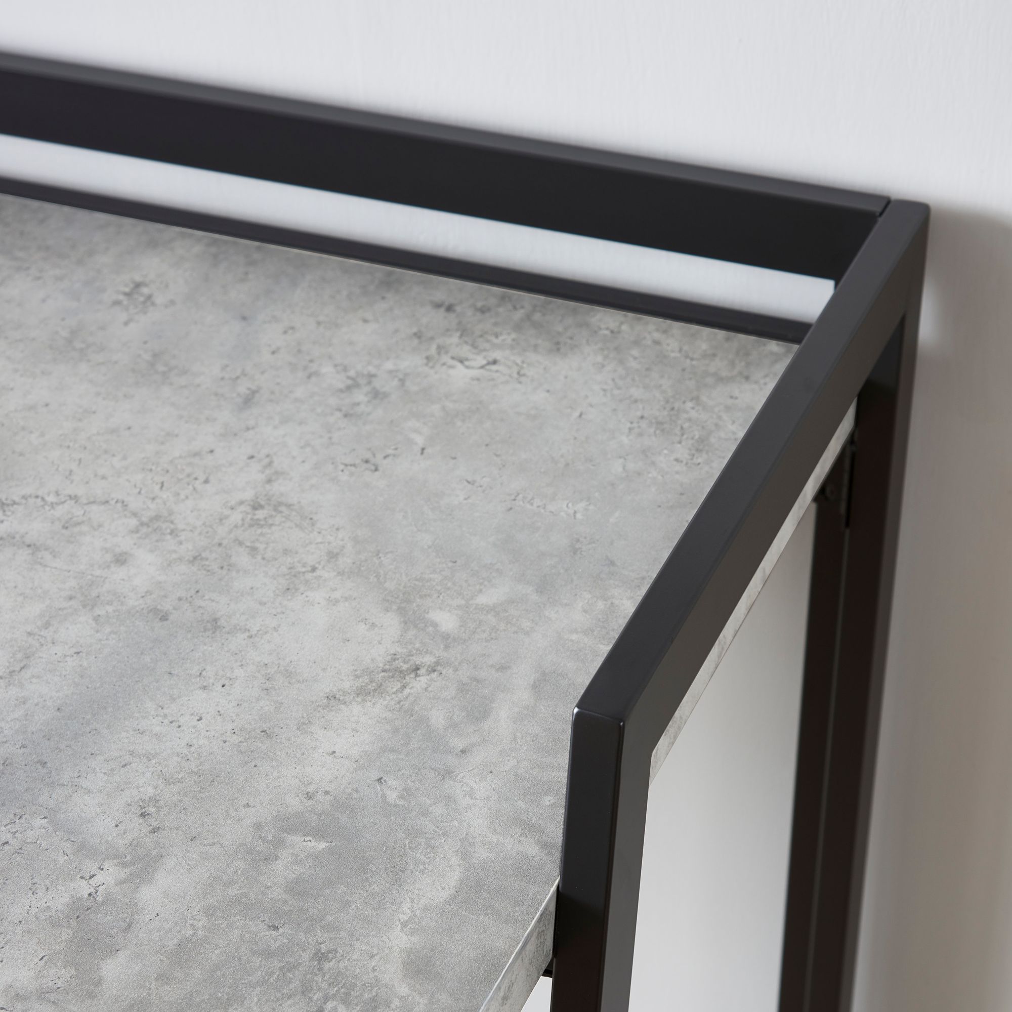 Image 4 Bartina 48" Wide Faux Concrete Gunmetal Folding Desk more views