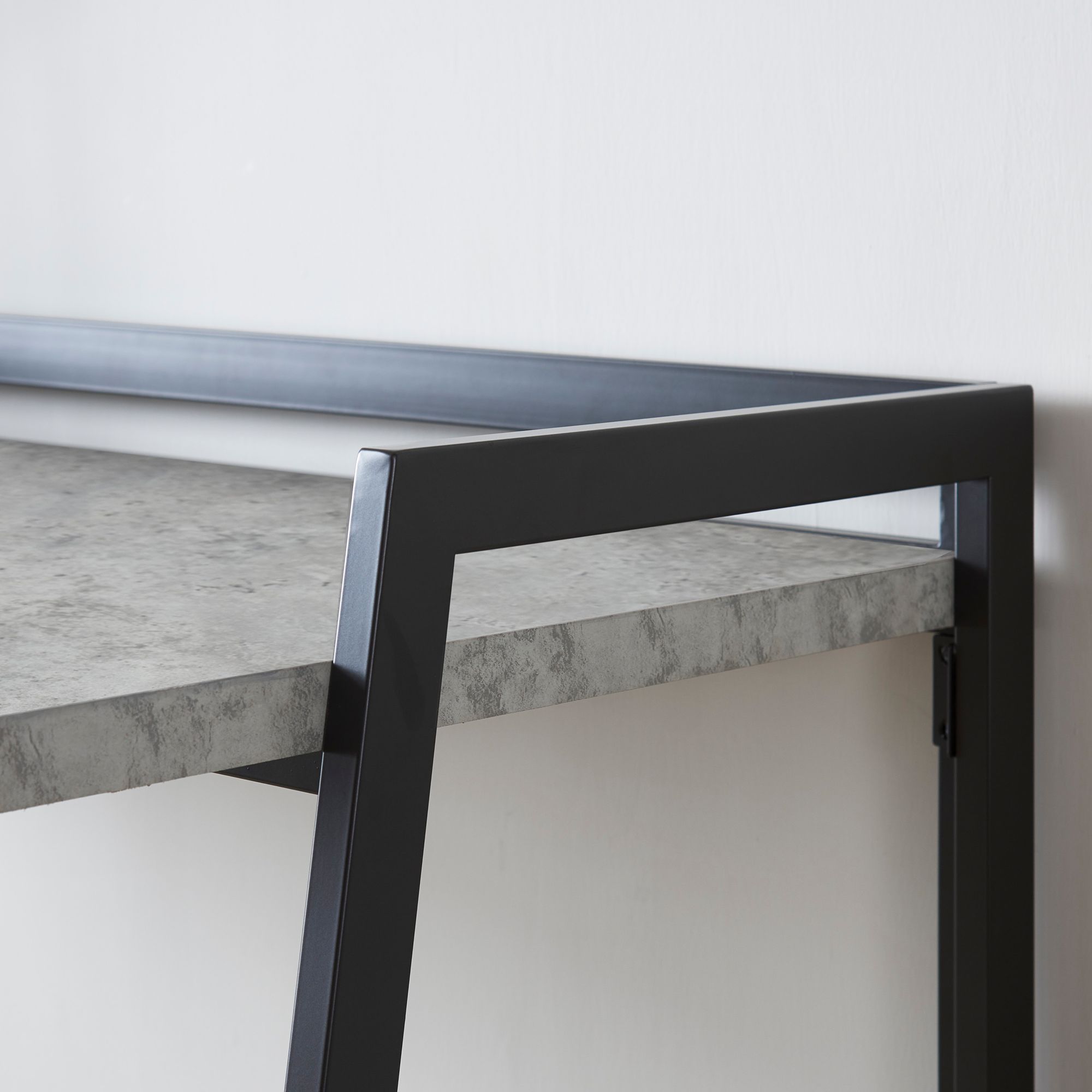 Image 5 Bartina 48" Wide Faux Concrete Gunmetal Folding Desk more views