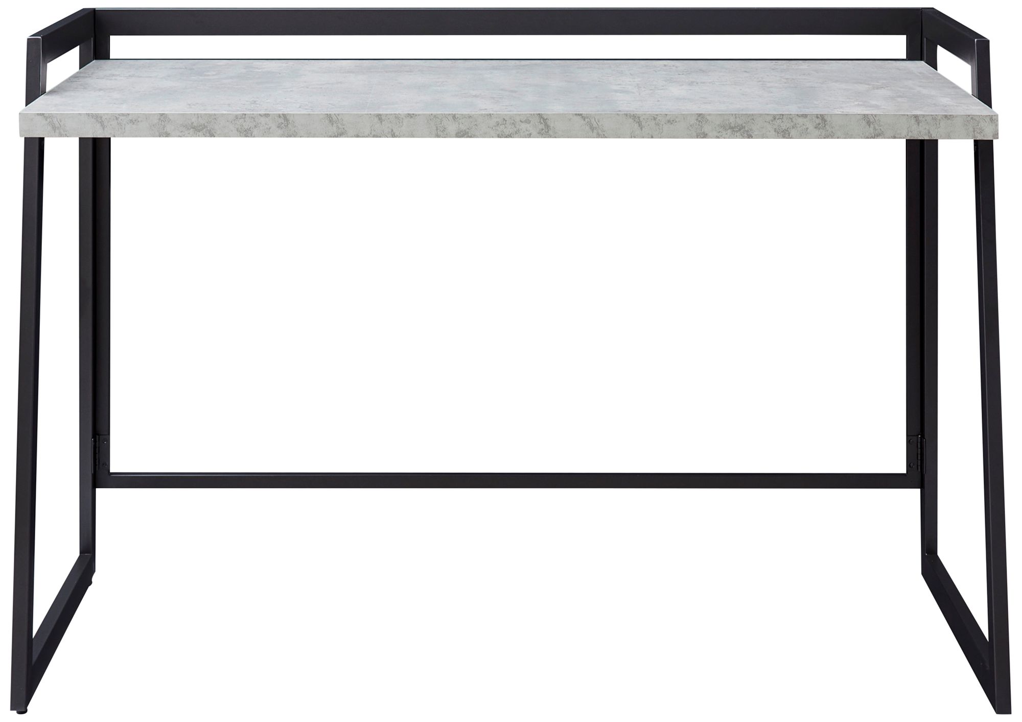 Image 6 Bartina 48" Wide Faux Concrete Gunmetal Folding Desk more views