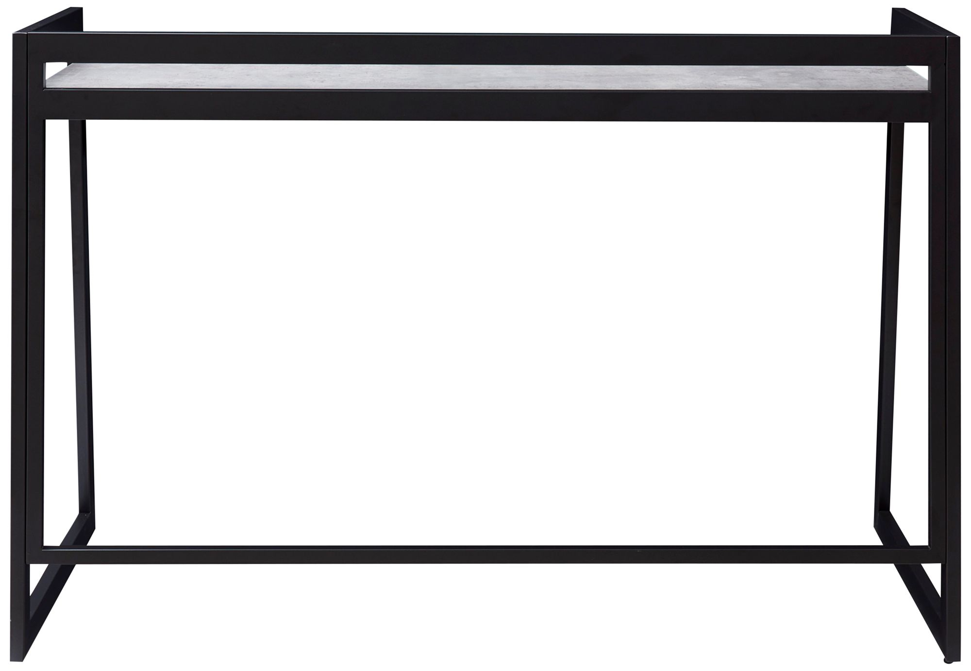 Image 7 Bartina 48" Wide Faux Concrete Gunmetal Folding Desk more views