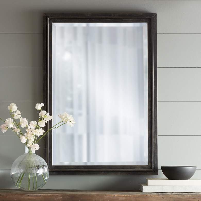 Image 1 Bartlet Staggered Bronze 24" x 34" Framed Wall Mirror