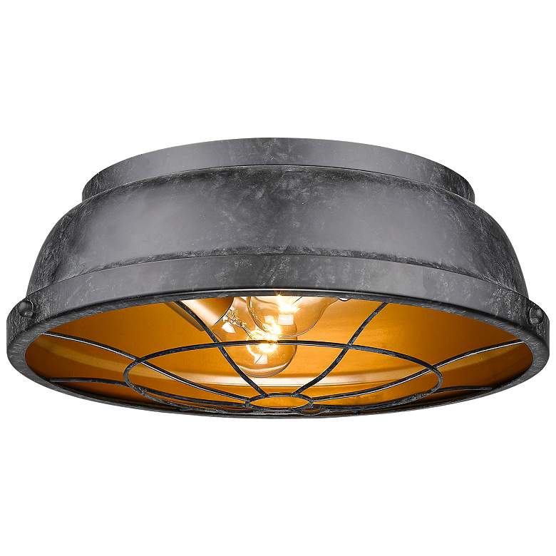Image 2 Bartlett 14" Wide Black Patina Ceiling Light