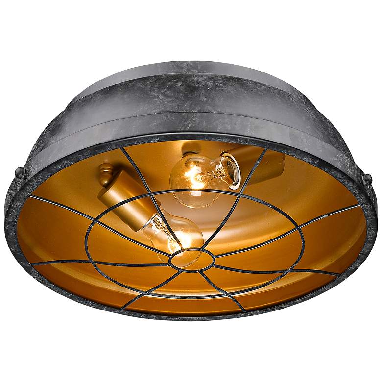 Image 3 Bartlett 14 inch Wide Black Patina Ceiling Light more views