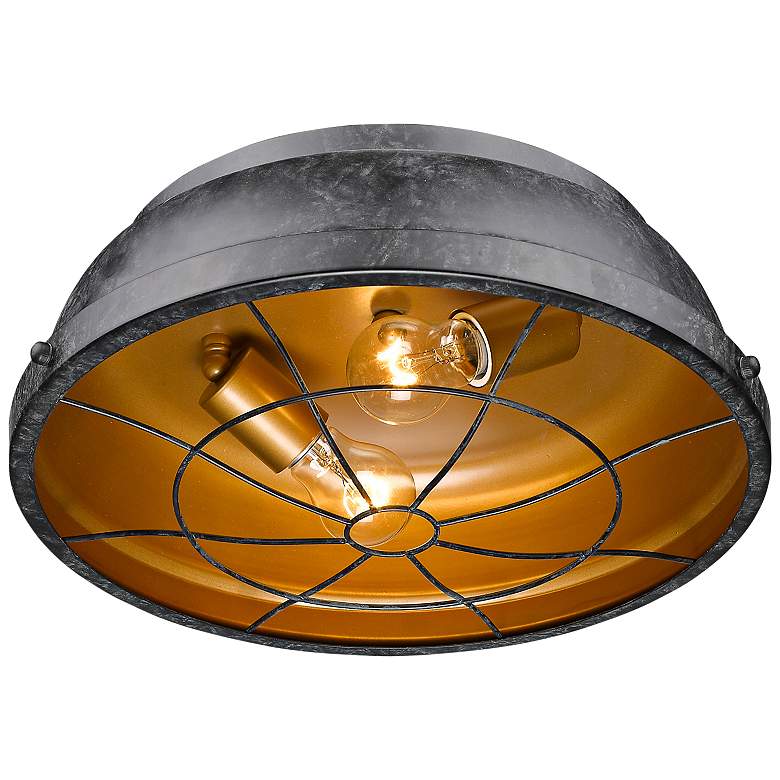 Image 3 Bartlett 14" Wide Black Patina Ceiling Light more views