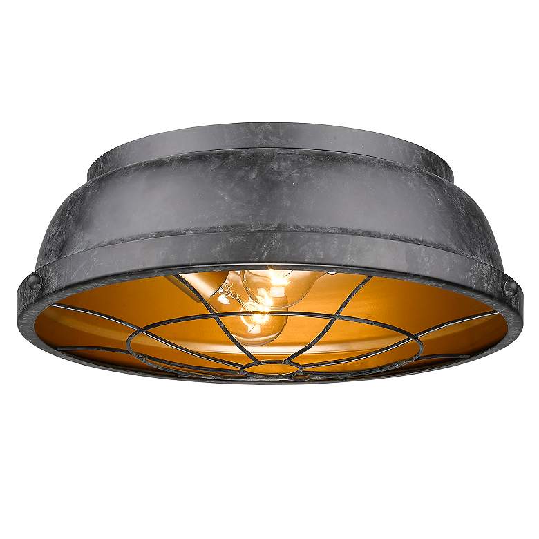 Image 4 Bartlett 14" Wide Black Patina Ceiling Light more views