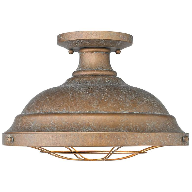Image 2 Bartlett 14" Wide Copper Patina Semi-Flush Ceiling Light