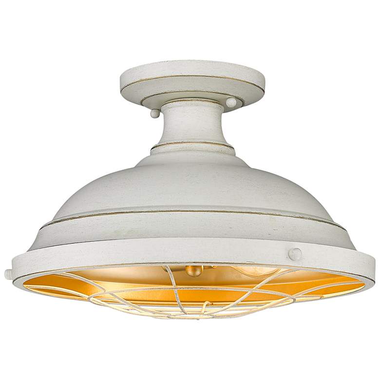 Image 2 Bartlett 14 inch Wide French White Semi-Flush Ceiling Light