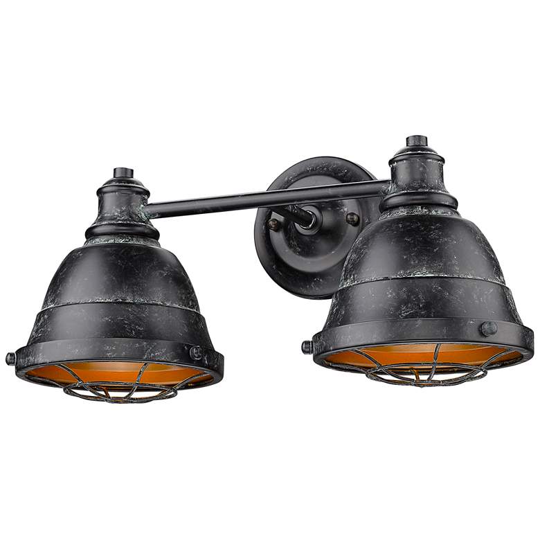 Image 3 Bartlett 16 1/2 inch Wide Black Patina 2-Light Bath Light more views