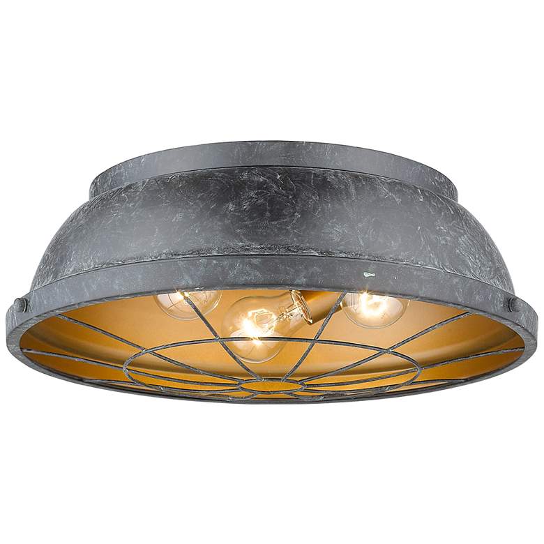 Image 2 Bartlett 16 1/2 inch Wide Black Patina Ceiling Light