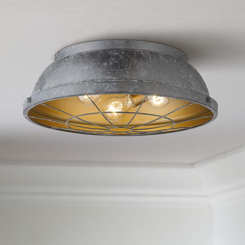 Image 1 Bartlett 16 1/2" Wide Black Patina Ceiling Light