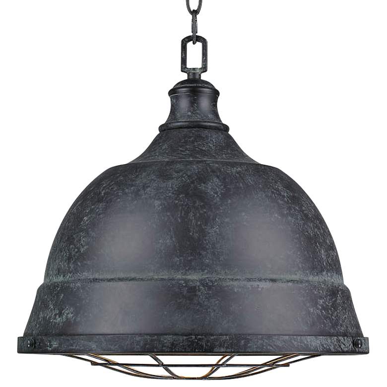 Image 2 Bartlett 16 1/2 inch Wide Black Patina Pendant Light