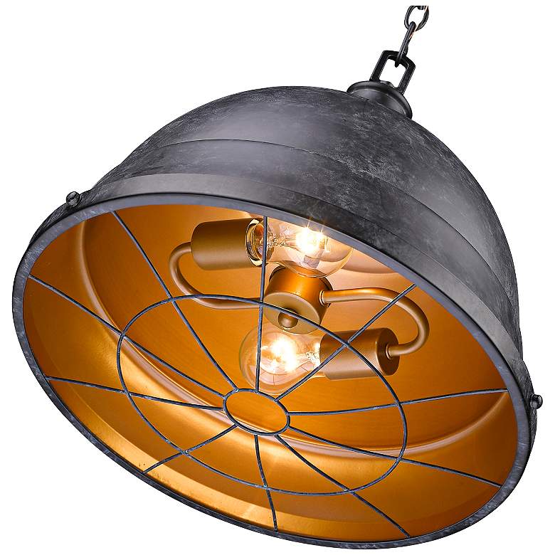 Image 3 Bartlett 16 1/2" Wide Black Patina Pendant Light more views