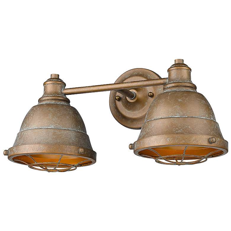 Image 1 Bartlett 16 1/2 inch Wide Copper Patina 2-Light Bath Light