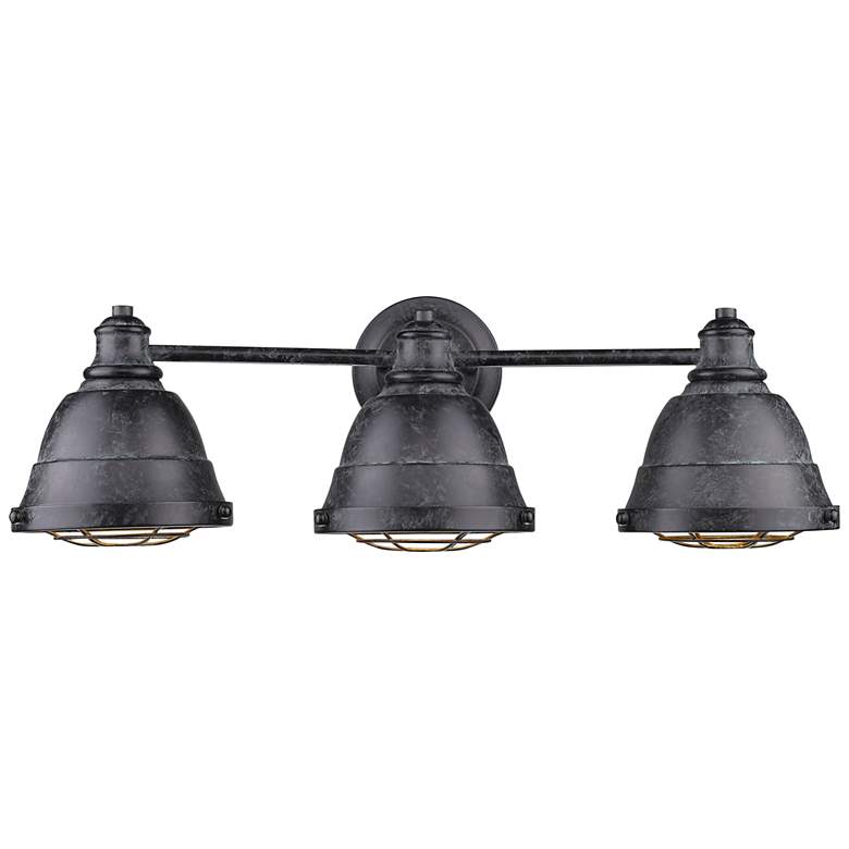 Image 1 Bartlett 24 1/4" Wide Black Patina 3-Light Bath Light