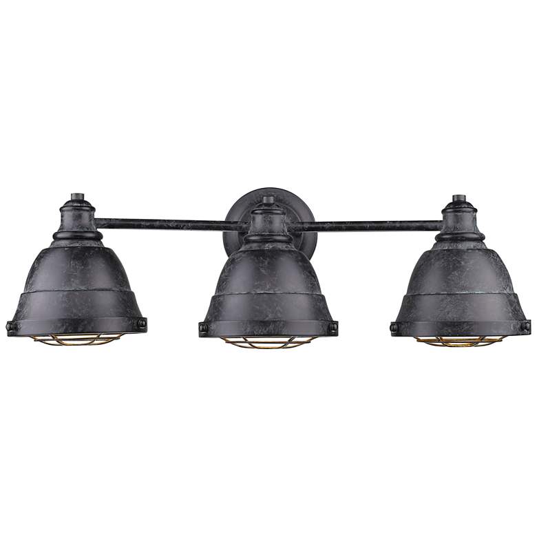 Image 1 Bartlett 24 1/4 inch Wide Black Patina 3-Light Bath Light