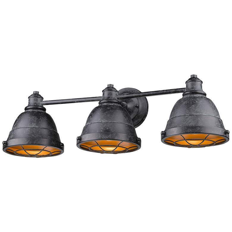 Image 3 Bartlett 24 1/4 inch Wide Black Patina 3-Light Bath Light more views