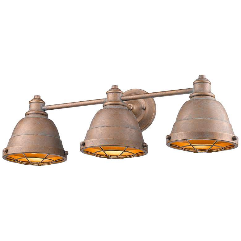 Image 3 Bartlett 24 1/4 inch Wide Copper Patina 3-Light Bath Light more views