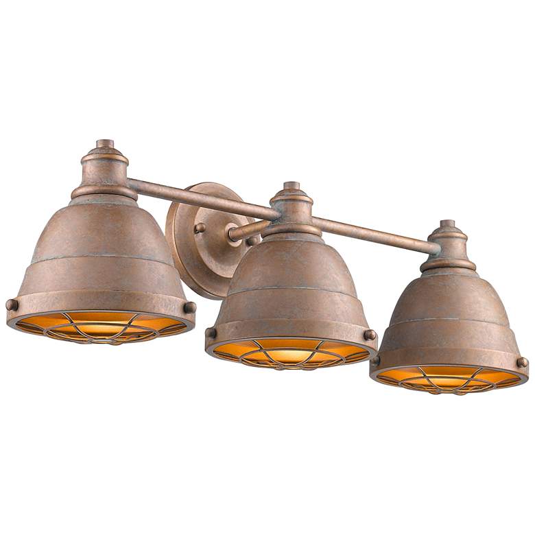 Image 4 Bartlett 24 1/4 inch Wide Copper Patina 3-Light Bath Light more views