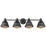 Bartlett 34" Wide Black Patina 4-Light Bath Light