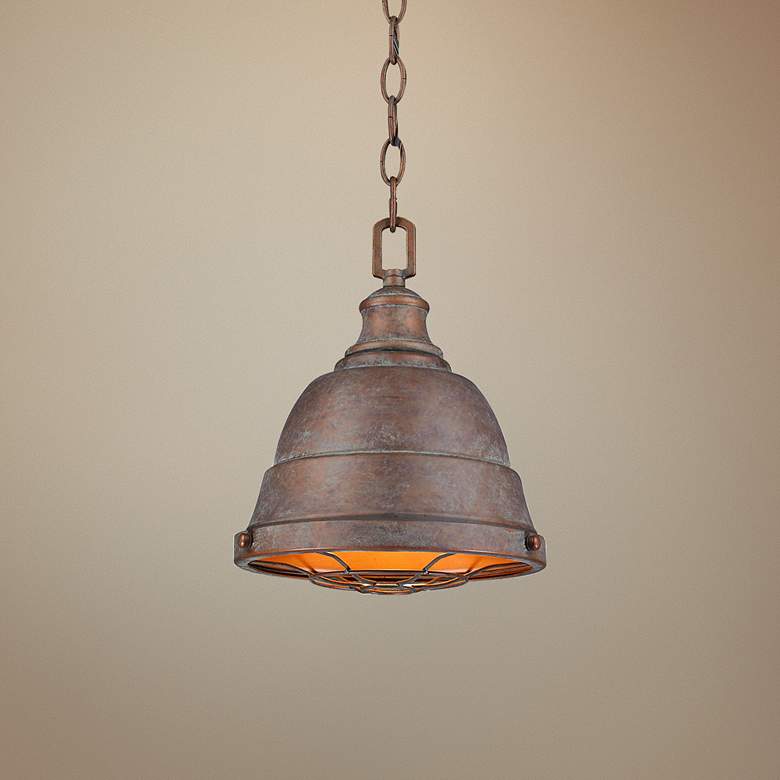 Image 1 Bartlett 9 1/4 inch Wide Copper Patina Mini Pendant Light