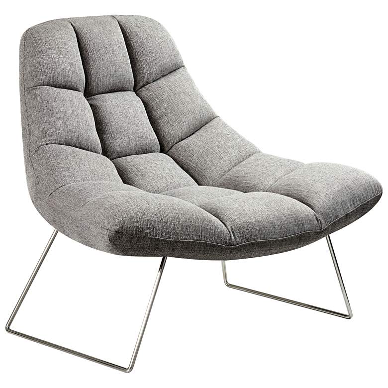 Image 2 Bartlett Light Gray Tufted Armless Accent Chair