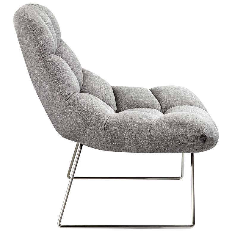 Image 4 Bartlett Light Gray Tufted Armless Accent Chair more views