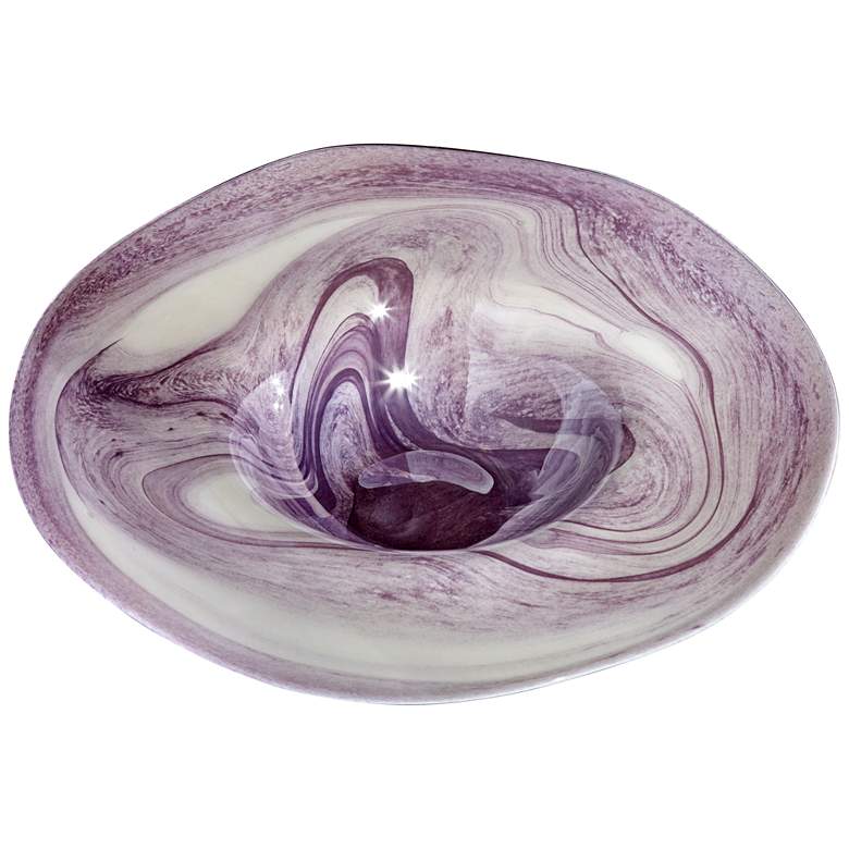 Image 1 Barton 16 1/2" Wide Purple Swirl Curved Decorative Bowl